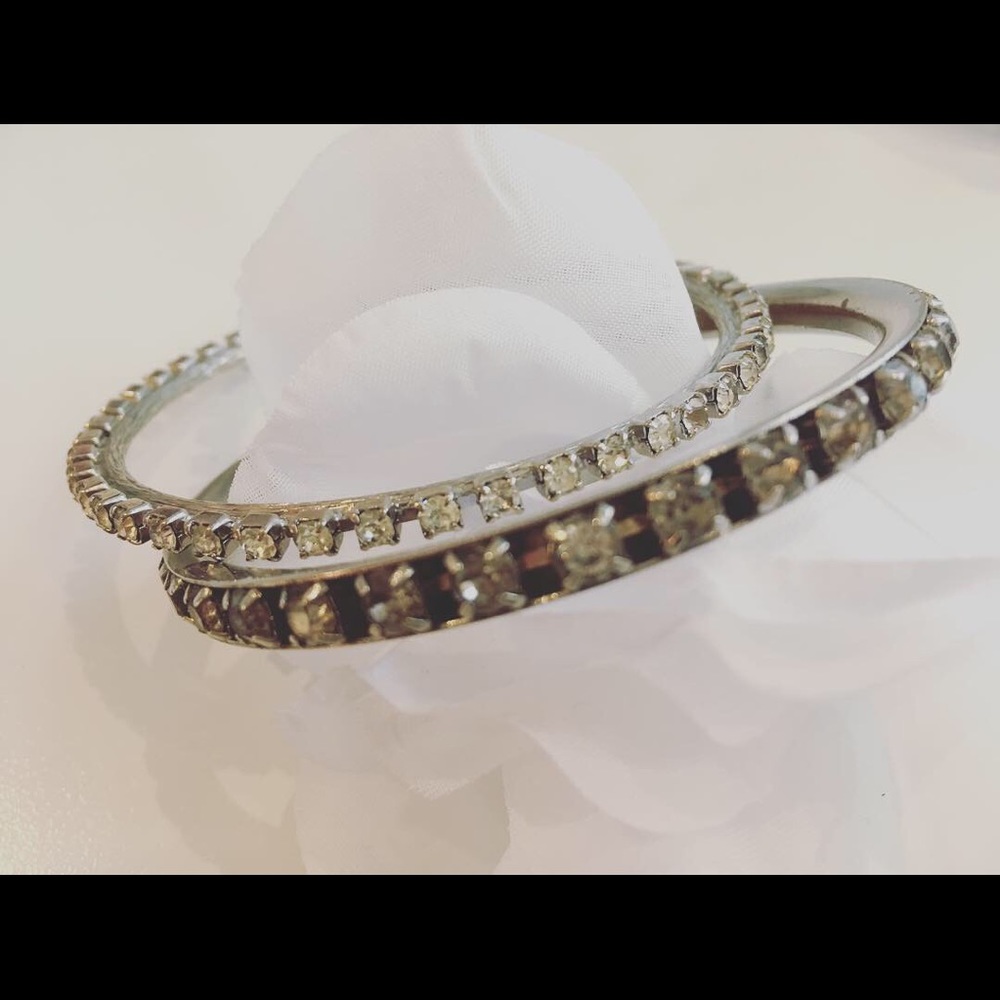 Vintage Rhinestone Bangle Bracelets - image 2